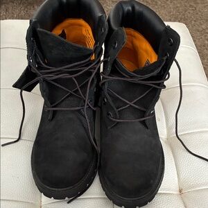 Timberland Black Men's Boots with Orange Lining